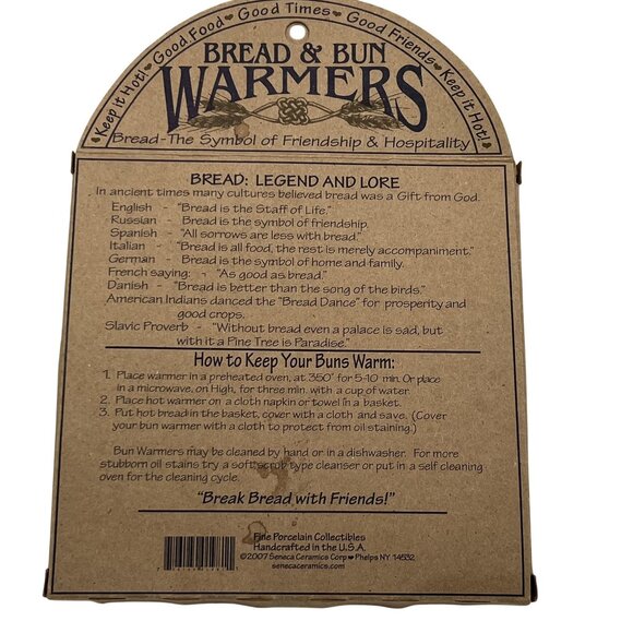 Seneca Ceramics New Bread Bun Warmer Irish Blessing Handcrafted Holiday USA Made - Picture 3 of 14